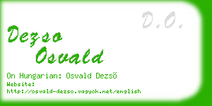dezso osvald business card